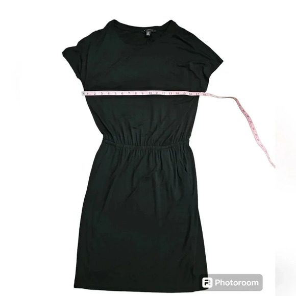 Banana Republic Black Midi Dress Elastic Waist Pockets Minimal Petite SP Classic - Picture 6 of 7